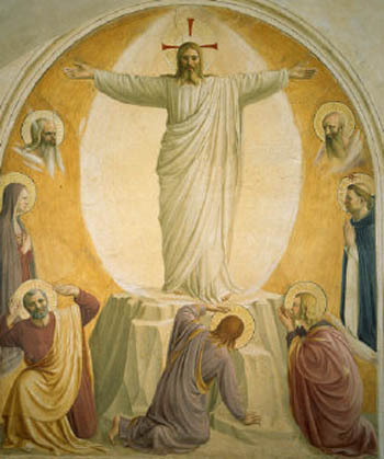 A painting of the Transfiguration of Our Lord